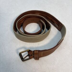 VTG Money Belt Hidden Zipper Pocket Leather Brass 34 Banana Republic Canvas